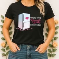 I Enjoy Long Romantic Walks To The Fridge Women's T-Shirt thumb 2