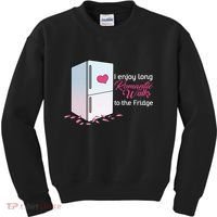 I Enjoy Long Romantic Walks To The Fridge Kids Sweatshirt thumb 0