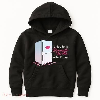 I Enjoy Long Romantic Walks To The Fridge Kids Hoodie