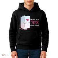 I Enjoy Long Romantic Walks To The Fridge Kids Hoodie thumb 4