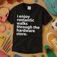 I Enjoy Romantic Walks Through The Hardware Store Kids T-Shirt thumb 3