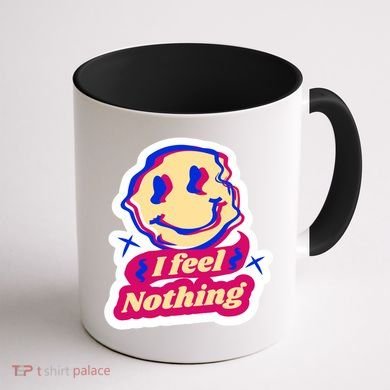 I Feel Nothing Smiley Face Coffee Mug back