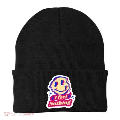 I Feel Nothing Smiley Face Beanie