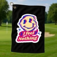 I Feel Nothing Smiley Face Golf Towel thumb 1