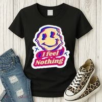 I Feel Nothing Smiley Face Women's T-Shirt thumb 3