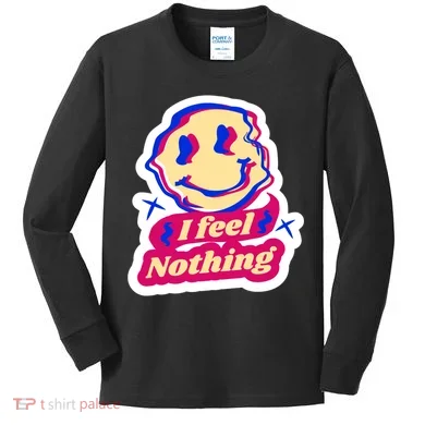 I Feel Nothing Smiley Face Kids Long Sleeve Shirt