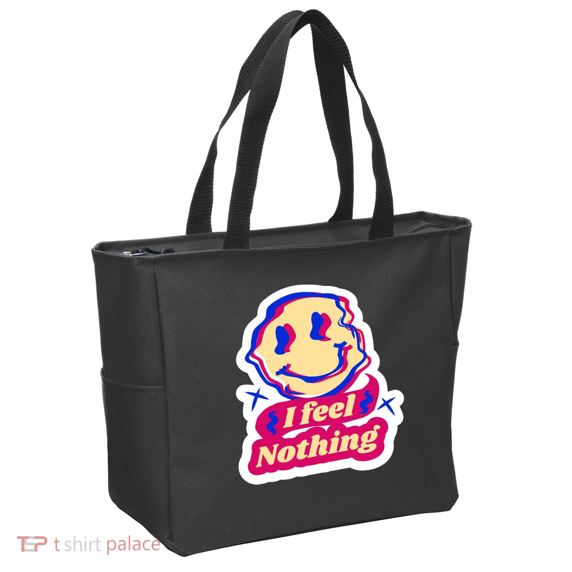 I Feel Nothing Smiley Face Tote Bag