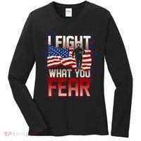I Fight What You Fear Firefighter Women's Long Sleeve Shirt thumb 0