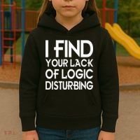 I Find Your Lack Of Logic Disturbing Kids Hoodie thumb 3