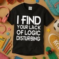 I Find Your Lack Of Logic Disturbing Kids T-Shirt thumb 3