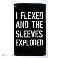 I Flexed And The Sleeves Exploded Golf Towel thumb 0