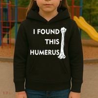 I Found This Humerus Kids Hoodie thumb 3