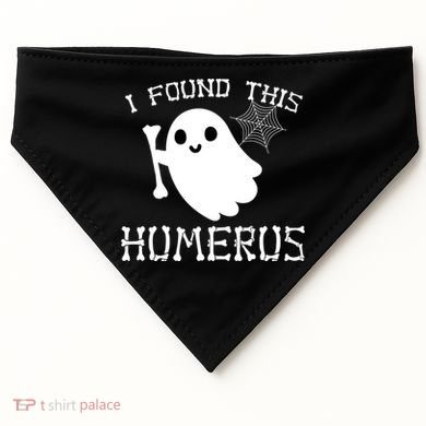 I Found This Humerus Funny Halloween Ghost USA-Made Doggie Bandana