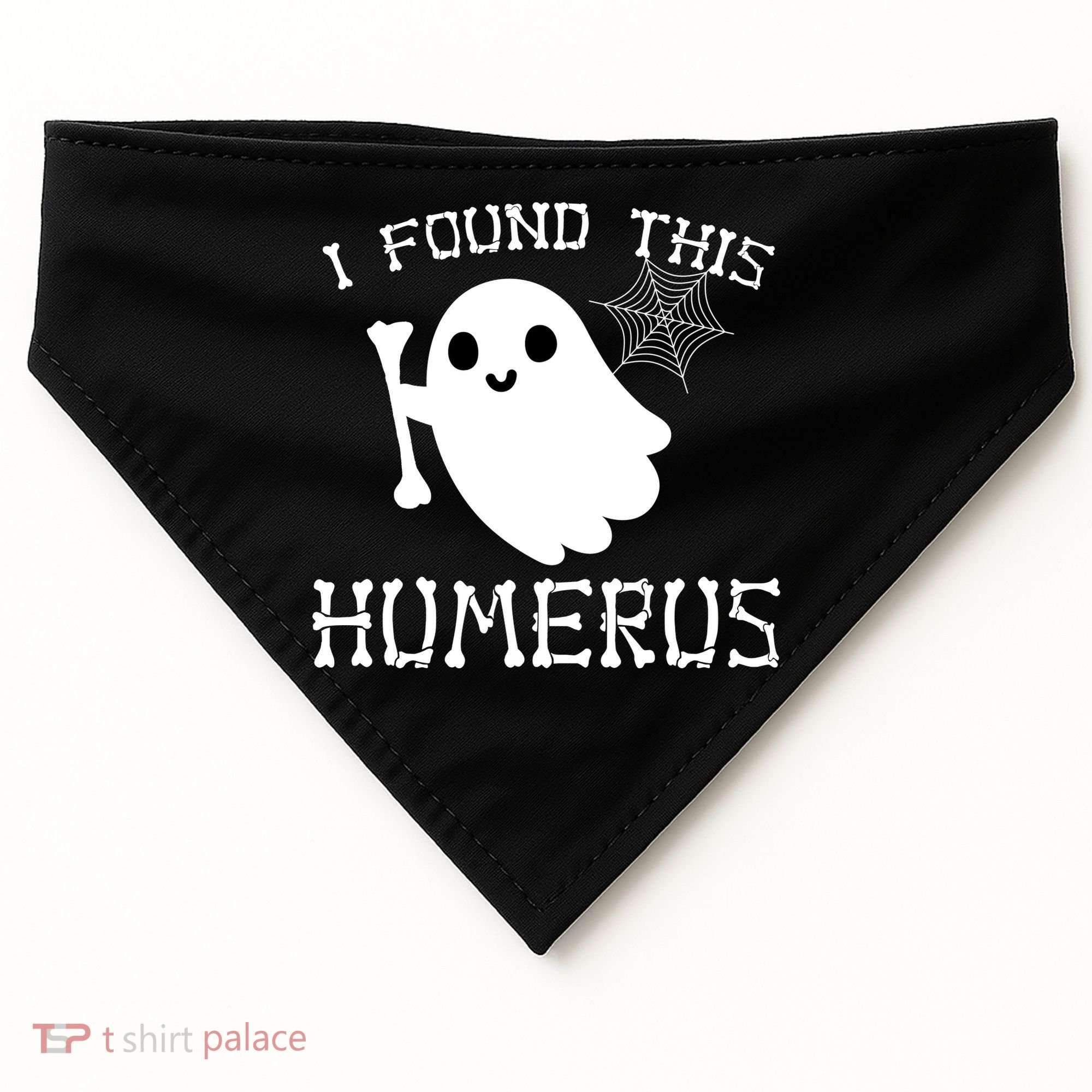 I Found This Humerus Funny Halloween Ghost USA-Made Doggie Bandana