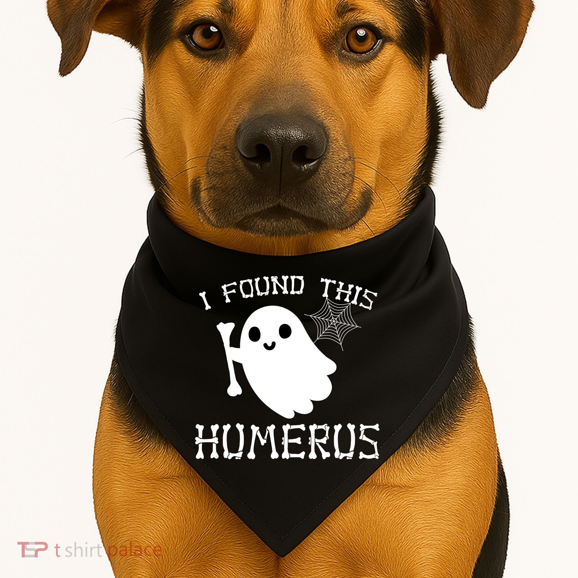 I Found This Humerus Funny Halloween Ghost USA-Made Doggie Bandana