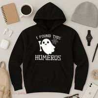 I Found This Humerus Funny Halloween Ghost Hoodie thumb 3