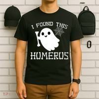 I Found This Humerus Funny Halloween Ghost T-Shirt thumb 6