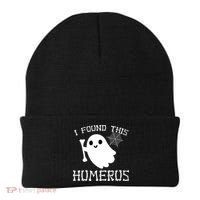 I Found This Humerus Funny Halloween Ghost Beanie thumb 0