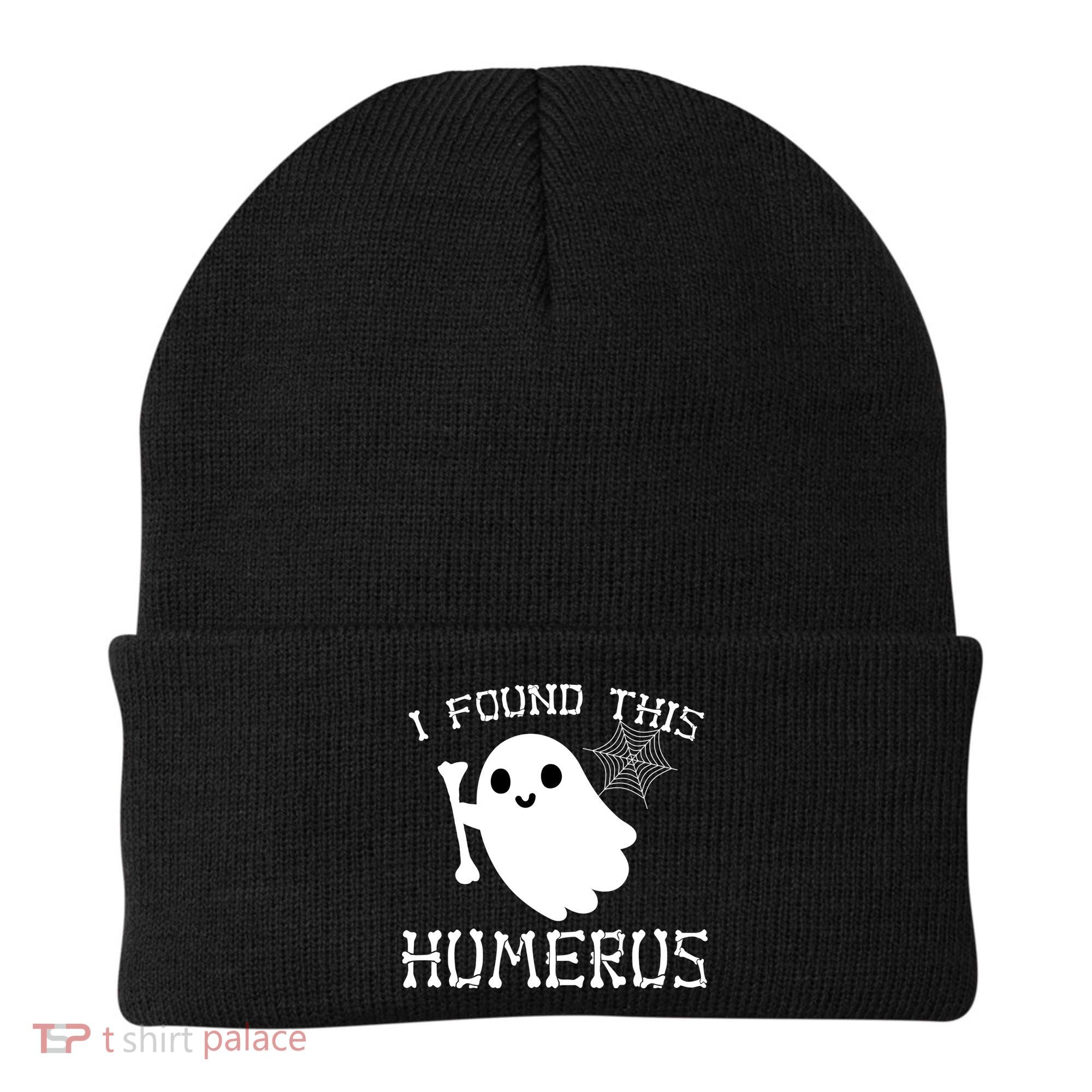 I Found This Humerus Funny Halloween Ghost Beanie