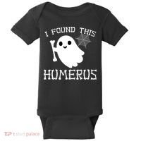I Found This Humerus Funny Halloween Ghost Baby Bodysuit thumb 0
