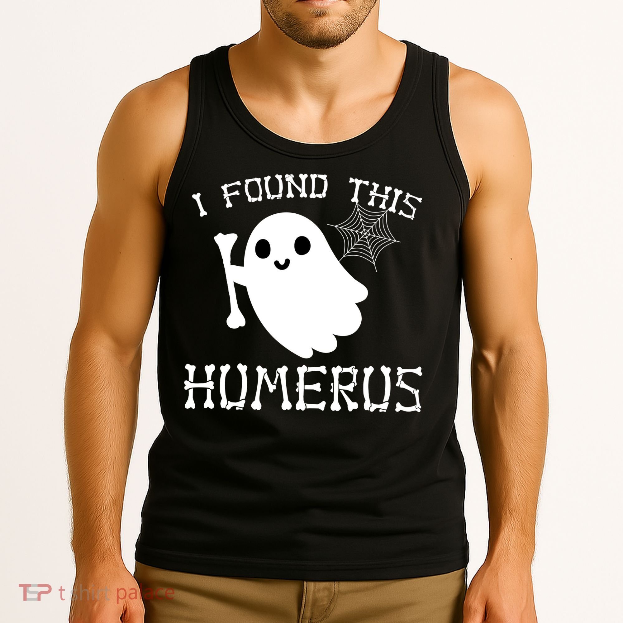 I Found This Humerus Funny Halloween Ghost Tank Top