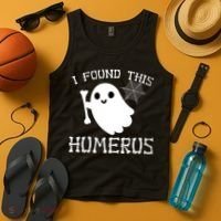I Found This Humerus Funny Halloween Ghost Tank Top thumb 4