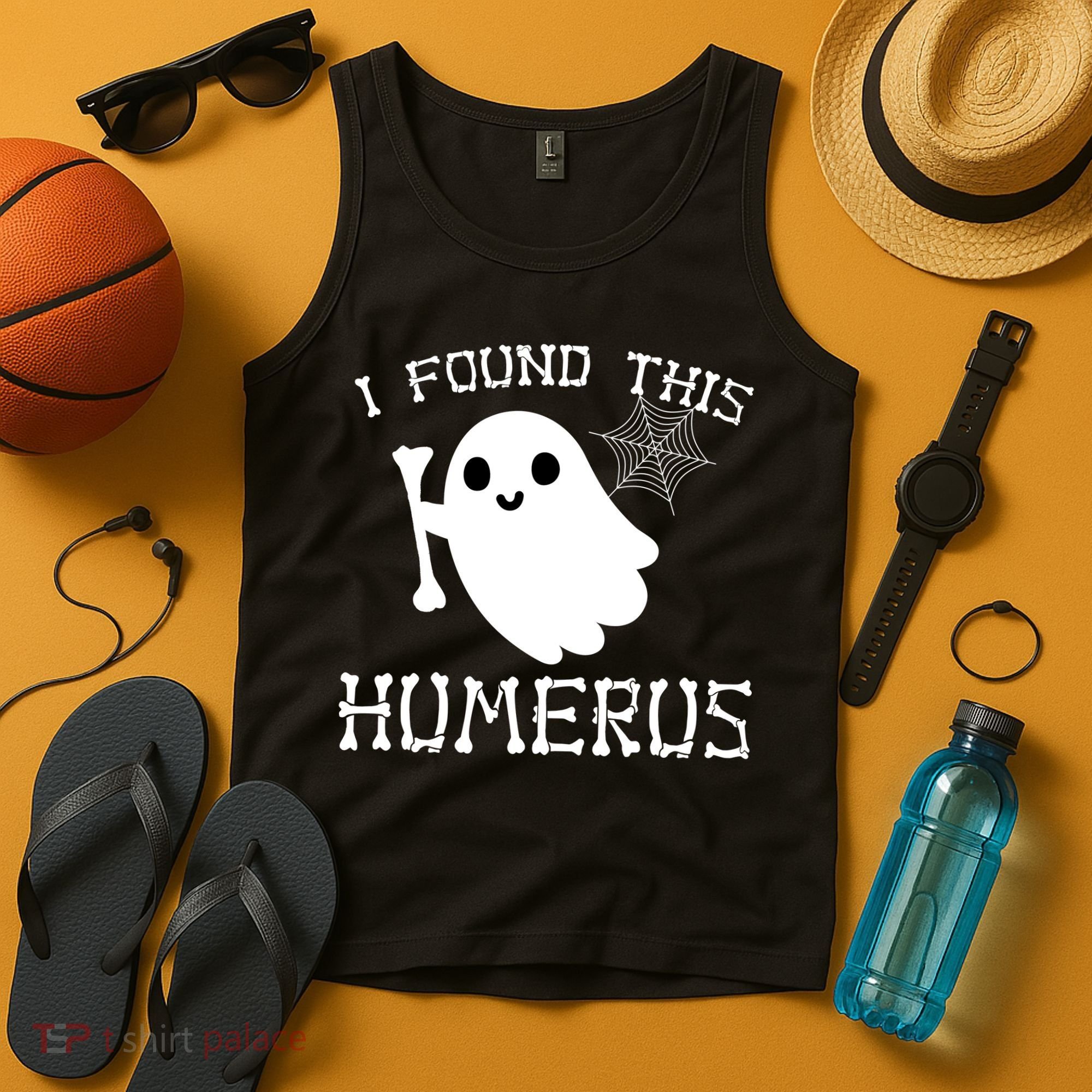 I Found This Humerus Funny Halloween Ghost Tank Top