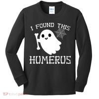 I Found This Humerus Funny Halloween Ghost Kids Long Sleeve Shirt thumb 0