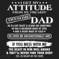 I Get My Attitude From My Freakin' Awesome Dad Beanie thumb 2