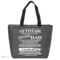 I Get My Attitude From My Freakin' Awesome Dad Tote Bag thumb 0