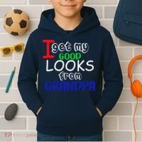 I Get My Looks From Grandpa Kids Hoodie thumb 2