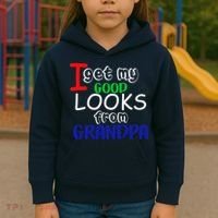 I Get My Looks From Grandpa Kids Hoodie thumb 3