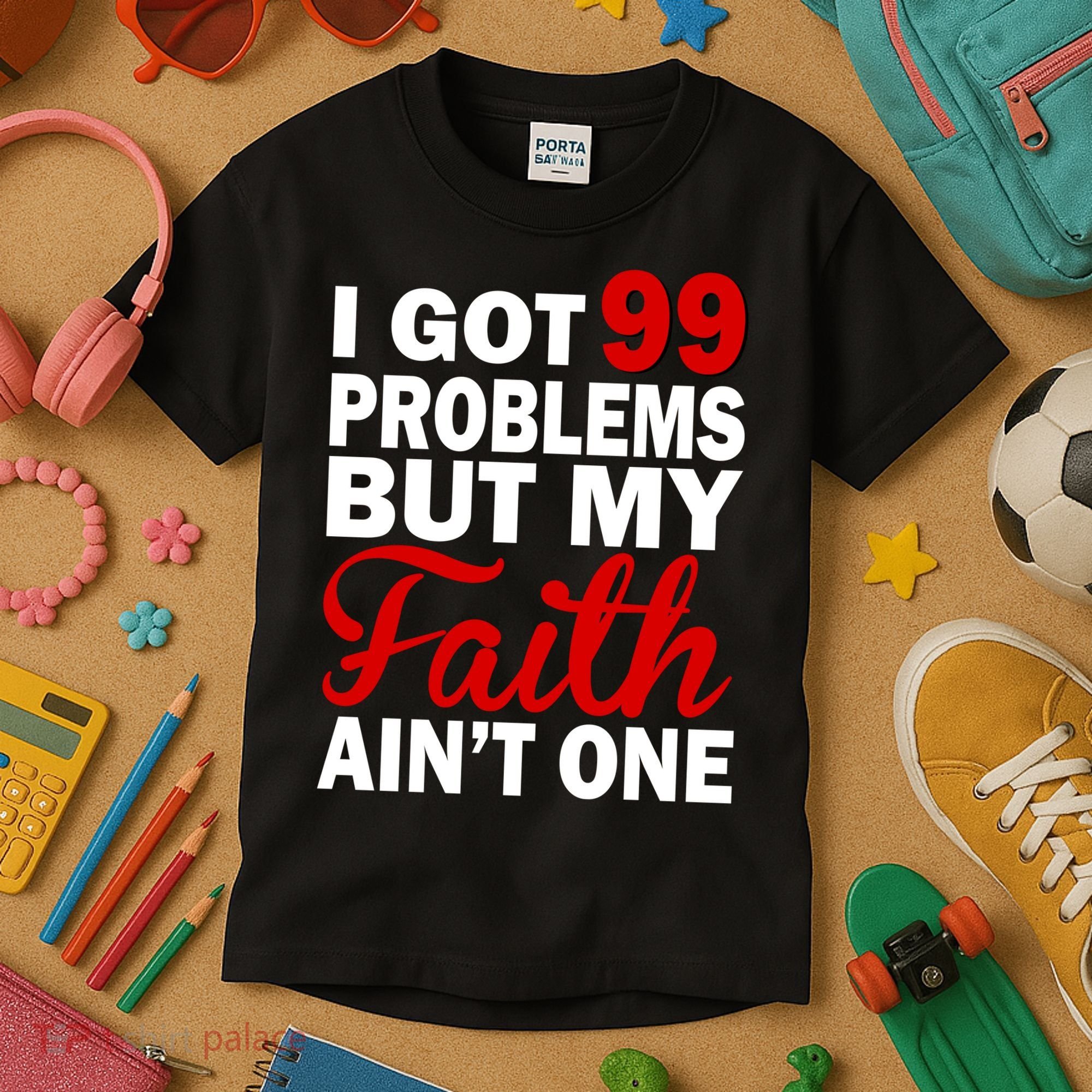 I Got 99 Problems But My Faith Ain't One Kids T-Shirt