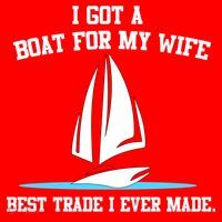 I Got A Boat For My Wife Best Trade I Ever Made Santa Hat thumb 1