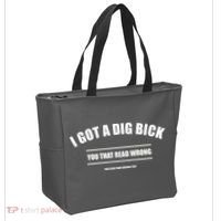I Got a Dig Bick You Read That Wrong Funny Word Play Tote Bag thumb 2
