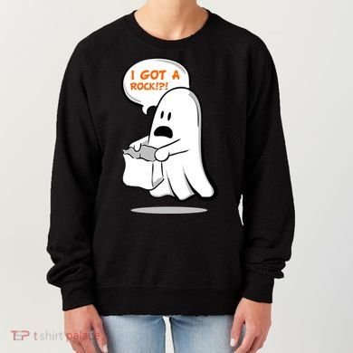 I Got A Rock!?! Halloween Ghost Trick or Treat Women's Sweatshirt