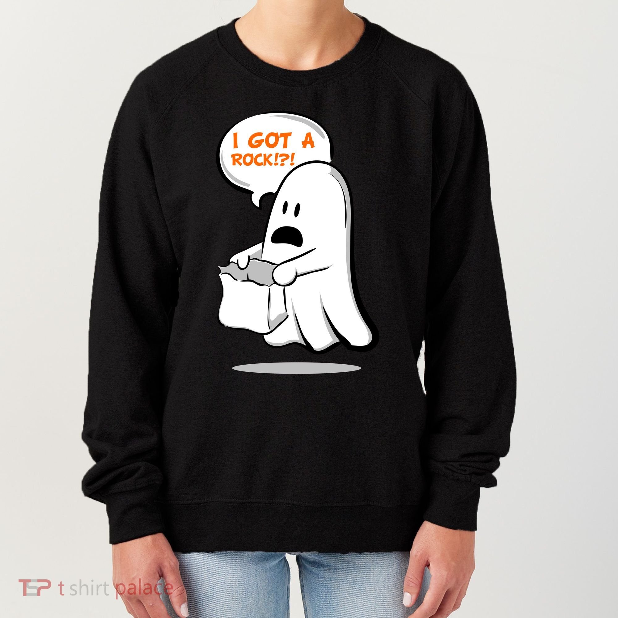 I Got A Rock!?! Halloween Ghost Trick or Treat Women's Sweatshirt