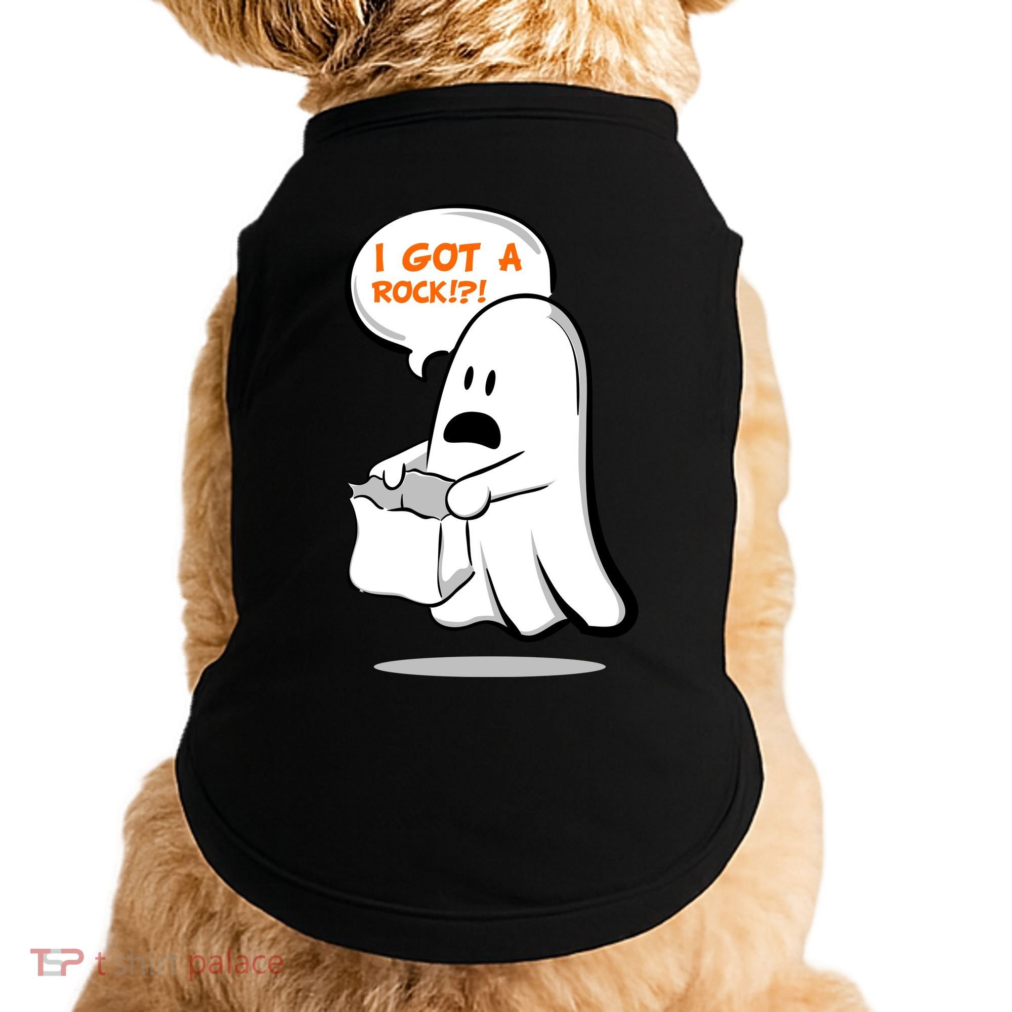 I Got A Rock!?! Halloween Ghost Trick or Treat Doggie Tank