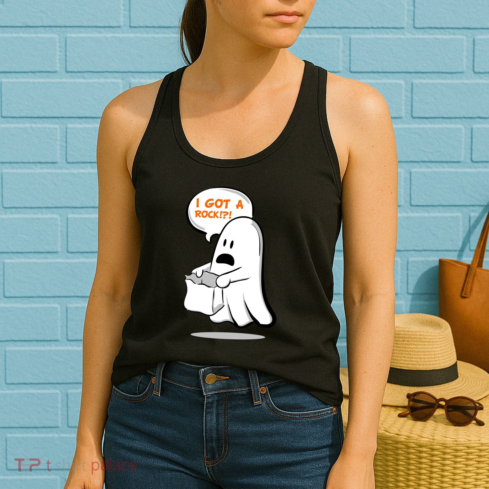 I Got A Rock!?! Halloween Ghost Trick or Treat Women's Tank Top