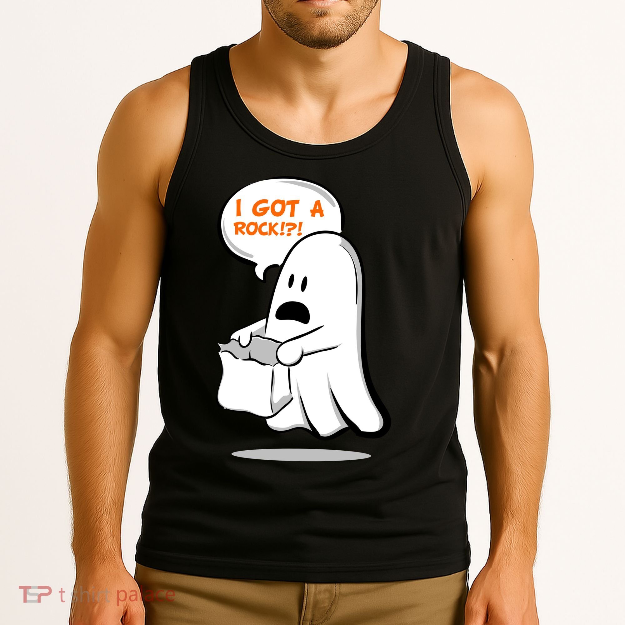 I Got A Rock!?! Halloween Ghost Trick or Treat Tank Top