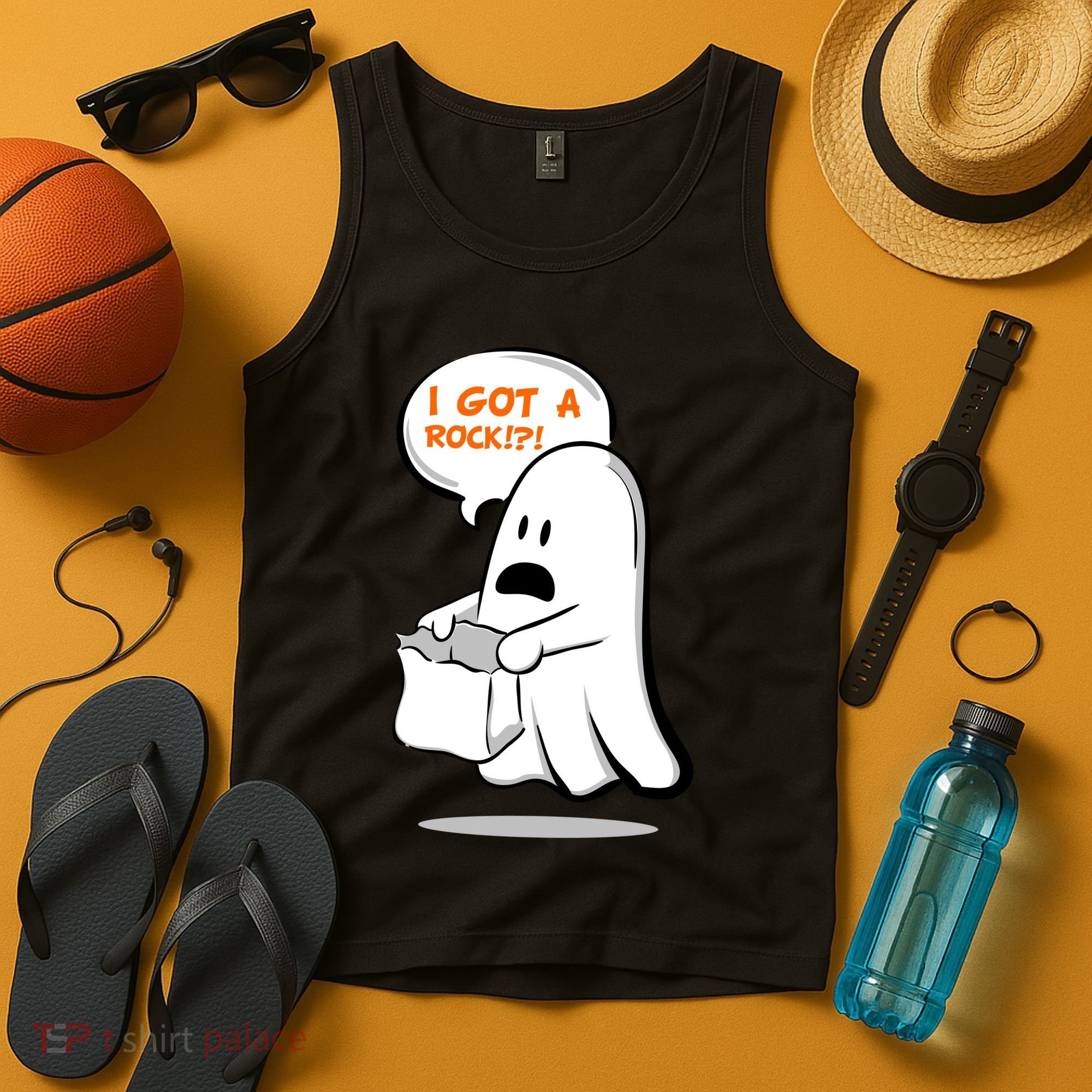 I Got A Rock!?! Halloween Ghost Trick or Treat Tank Top