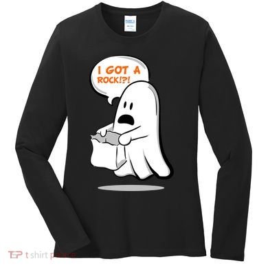 I Got A Rock!?! Halloween Ghost Trick or Treat Women's Long Sleeve Shirt