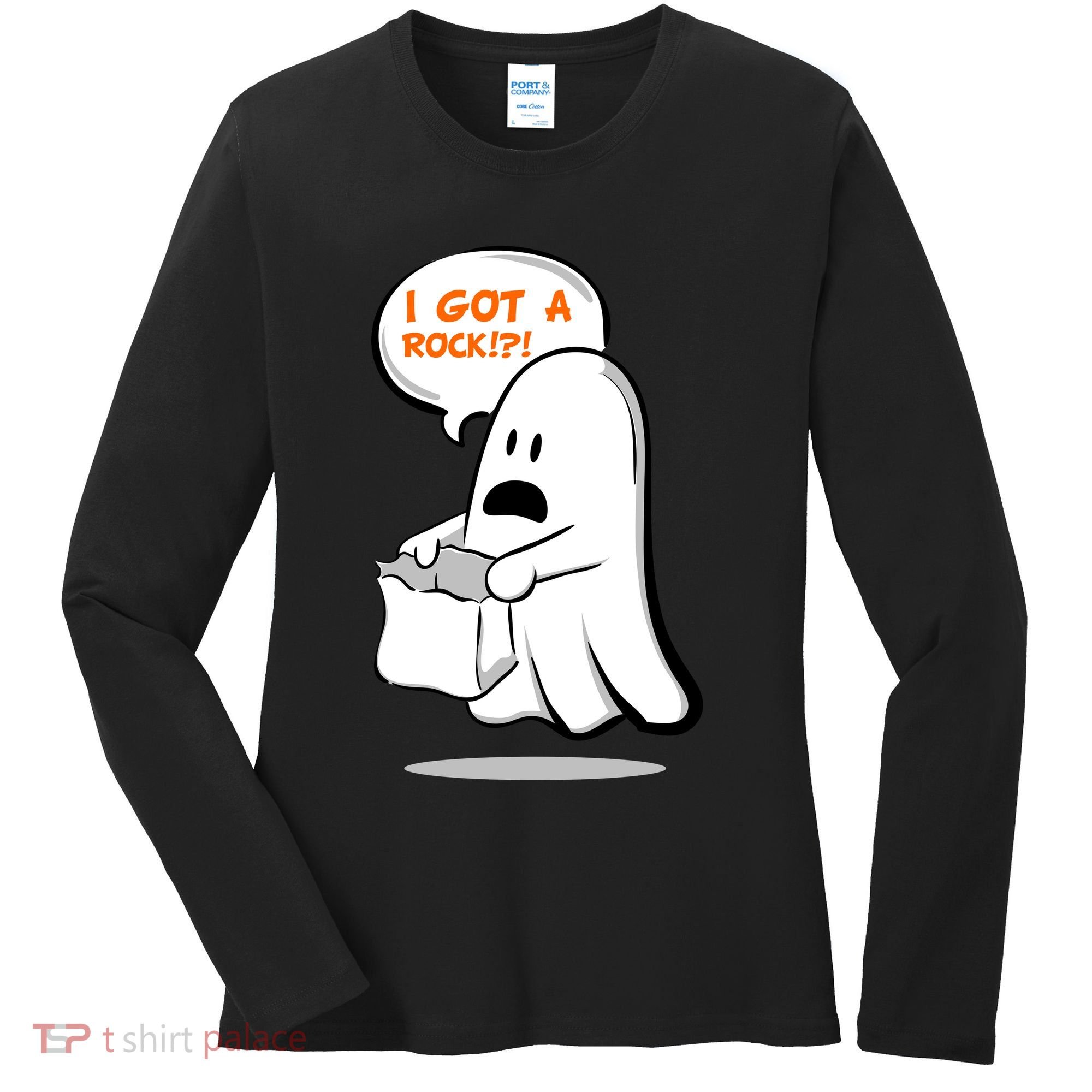 I Got A Rock!?! Halloween Ghost Trick or Treat Women's Long Sleeve Shirt