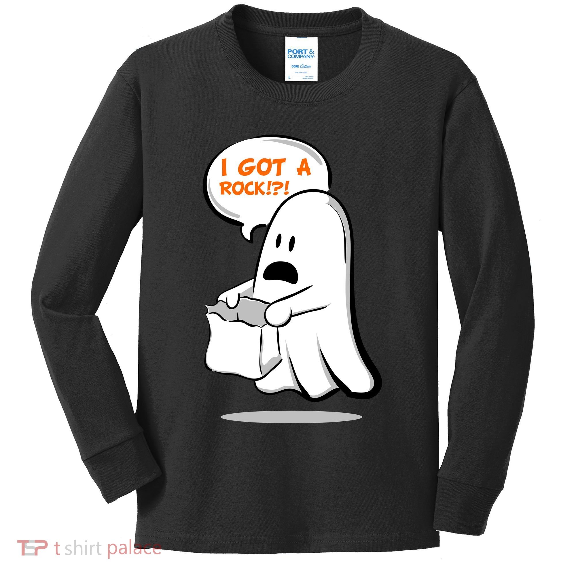 I Got A Rock!?! Halloween Ghost Trick or Treat Kids Long Sleeve Shirt