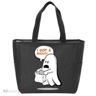I Got A Rock!?! Halloween Ghost Trick or Treat Tote Bag