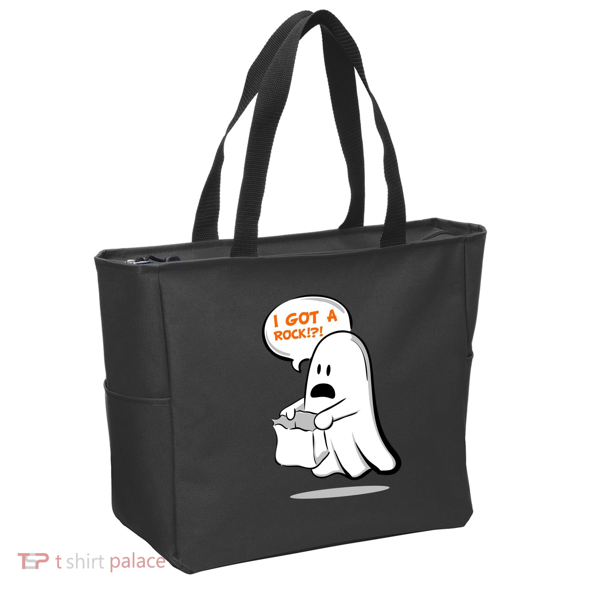 I Got A Rock!?! Halloween Ghost Trick or Treat Tote Bag