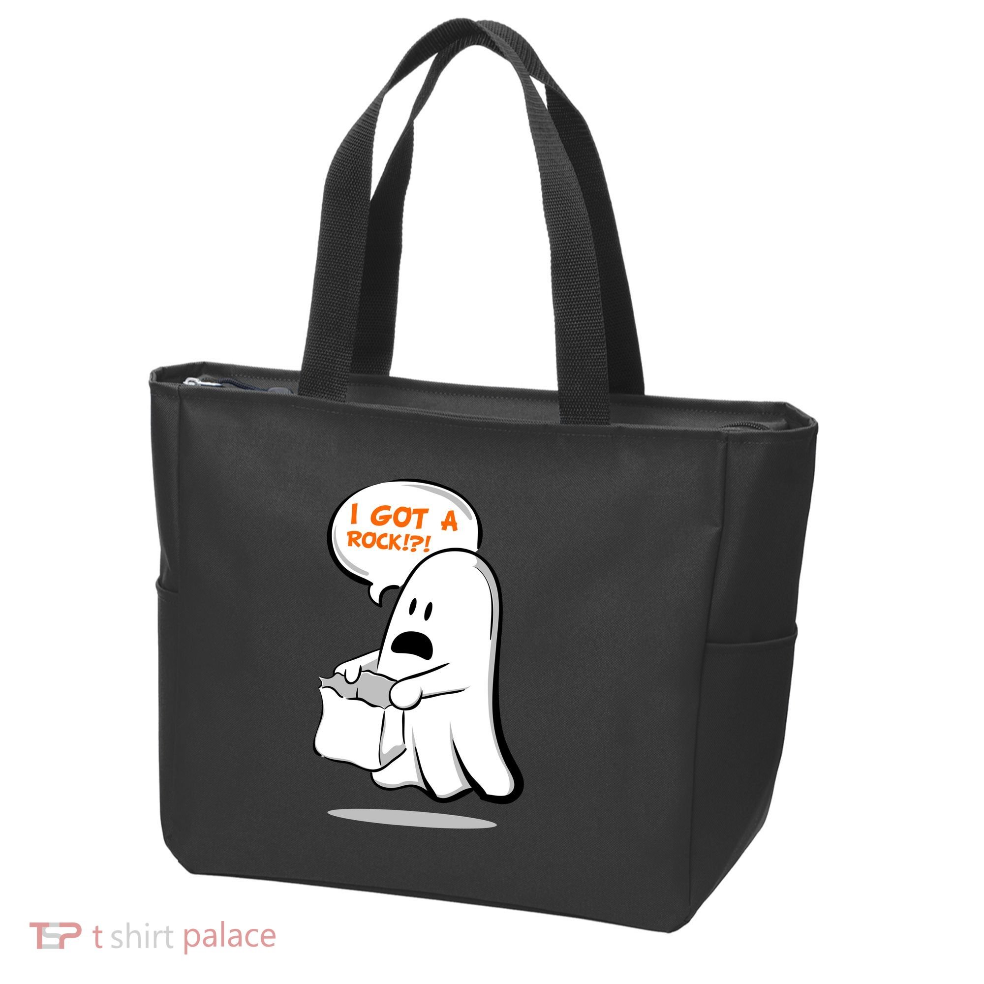 I Got A Rock!?! Halloween Ghost Trick or Treat Tote Bag