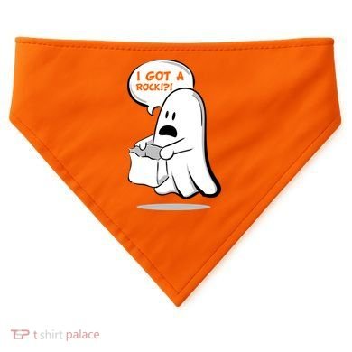 I Got A Rock!?! Halloween Ghost Trick or Treat USA-Made Doggie Bandana