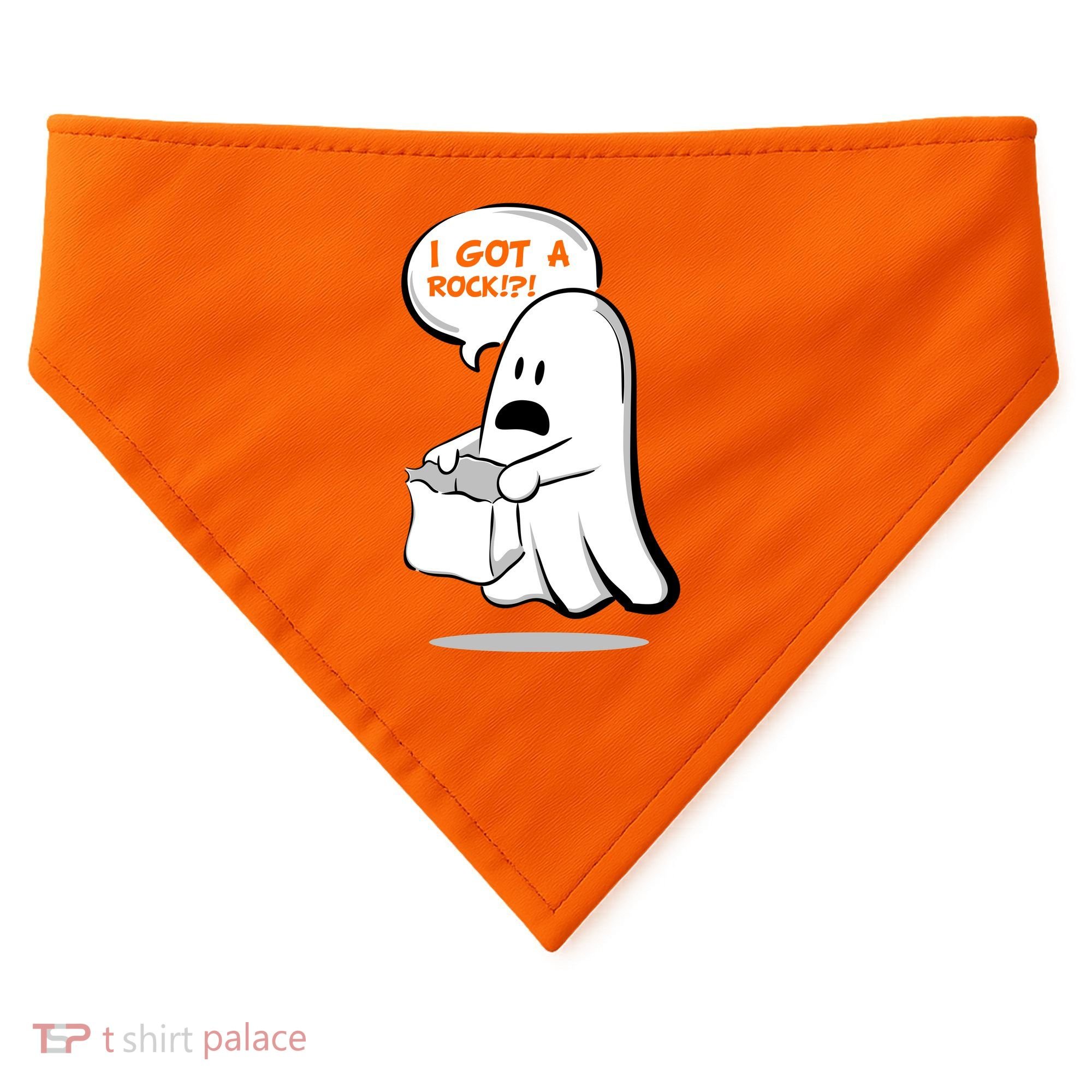 I Got A Rock!?! Halloween Ghost Trick or Treat USA-Made Doggie Bandana