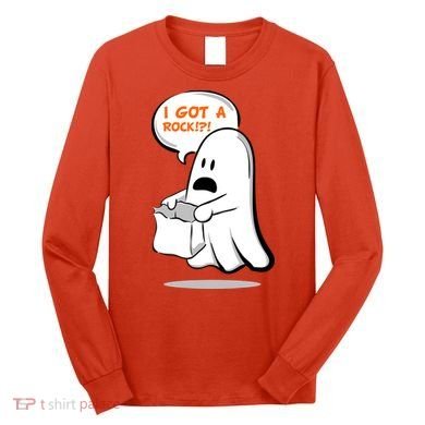 I Got A Rock!?! Halloween Ghost Trick or Treat Long Sleeve Shirt